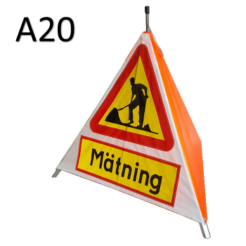 Varningstält - Arbete vid väg - A20