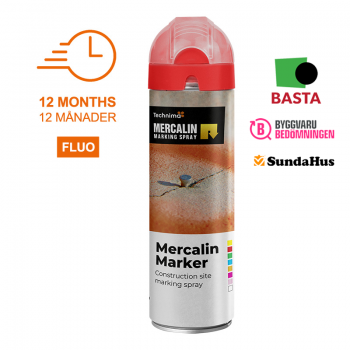 Mercalin Marker Fluo 12-pack - Röd