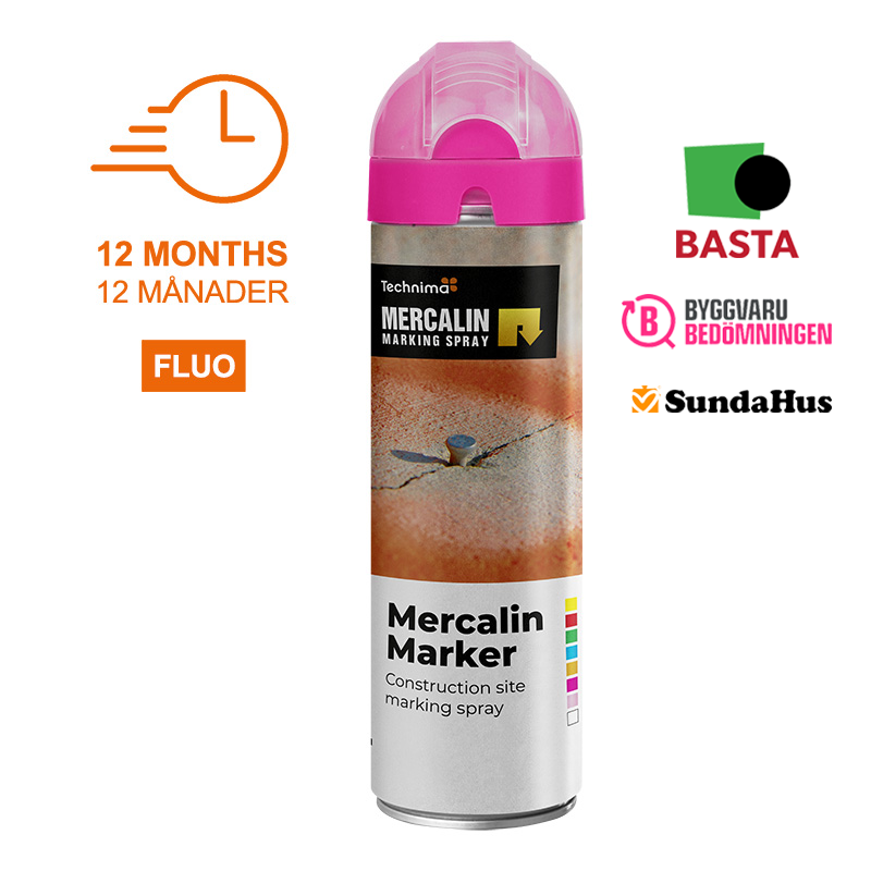 Mercalin Marker Fluo 12-pack - Rosa
